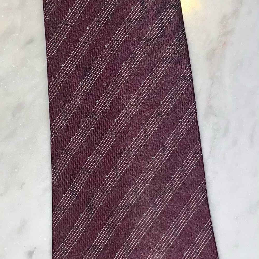 Kenneth Cole Maroon Striped Tie